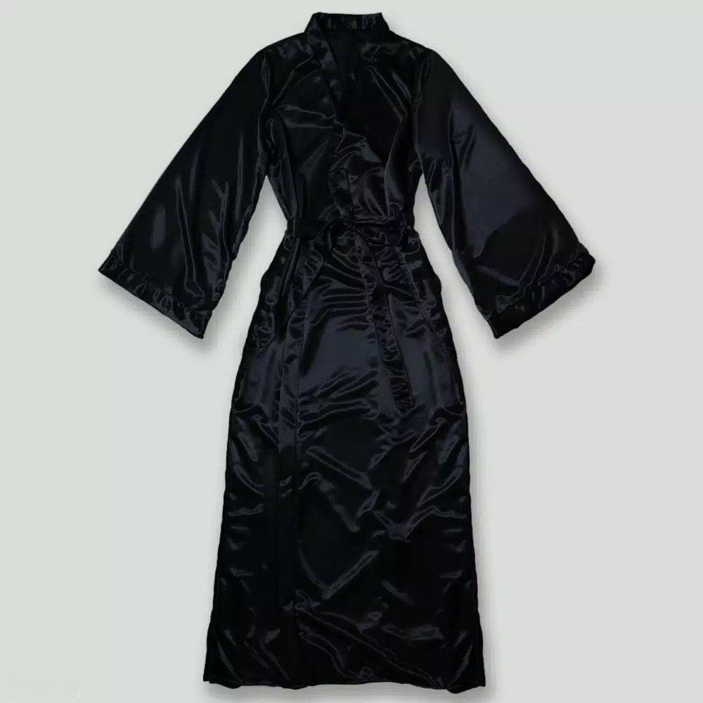 TBI Full Kimono Panjang Mewah Kimono Seserahan Long Silk Bath Robe Kimono