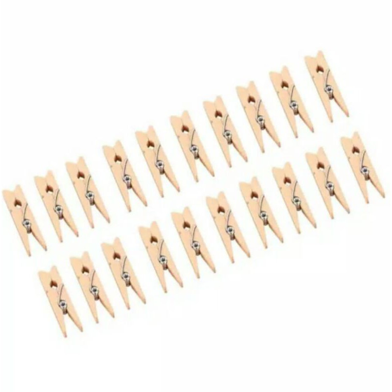 WOODEN CLIP / JEPITAN FOTO KAYU NATURAL 3,5CM  (5 PCS)