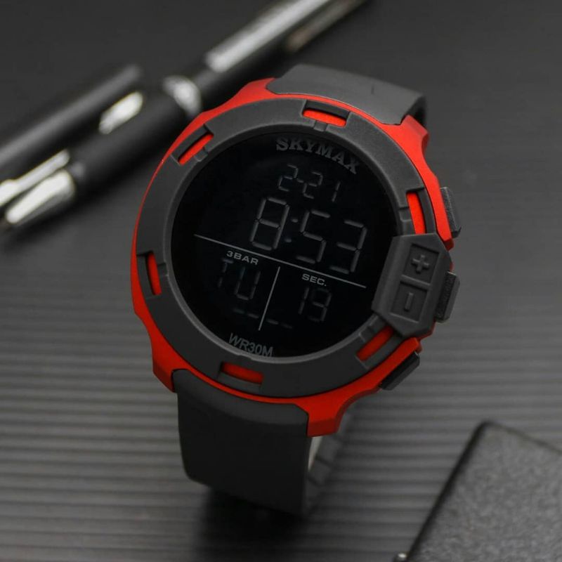 JAM TANGAN SKYMAX ORIGINAL PRIA TAHAN AIR_MODEL TERBARU SPORT DIGITAL