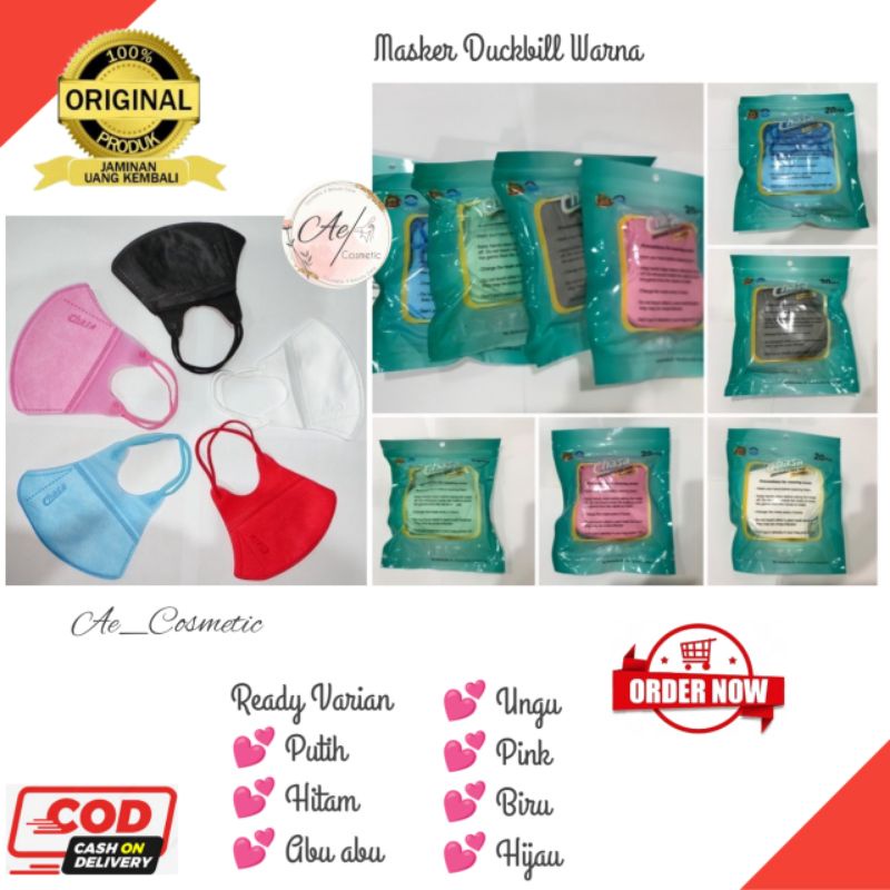 MASKER DUCKBILL WARNA WARNI SOFT EMBOS MERK CHASA