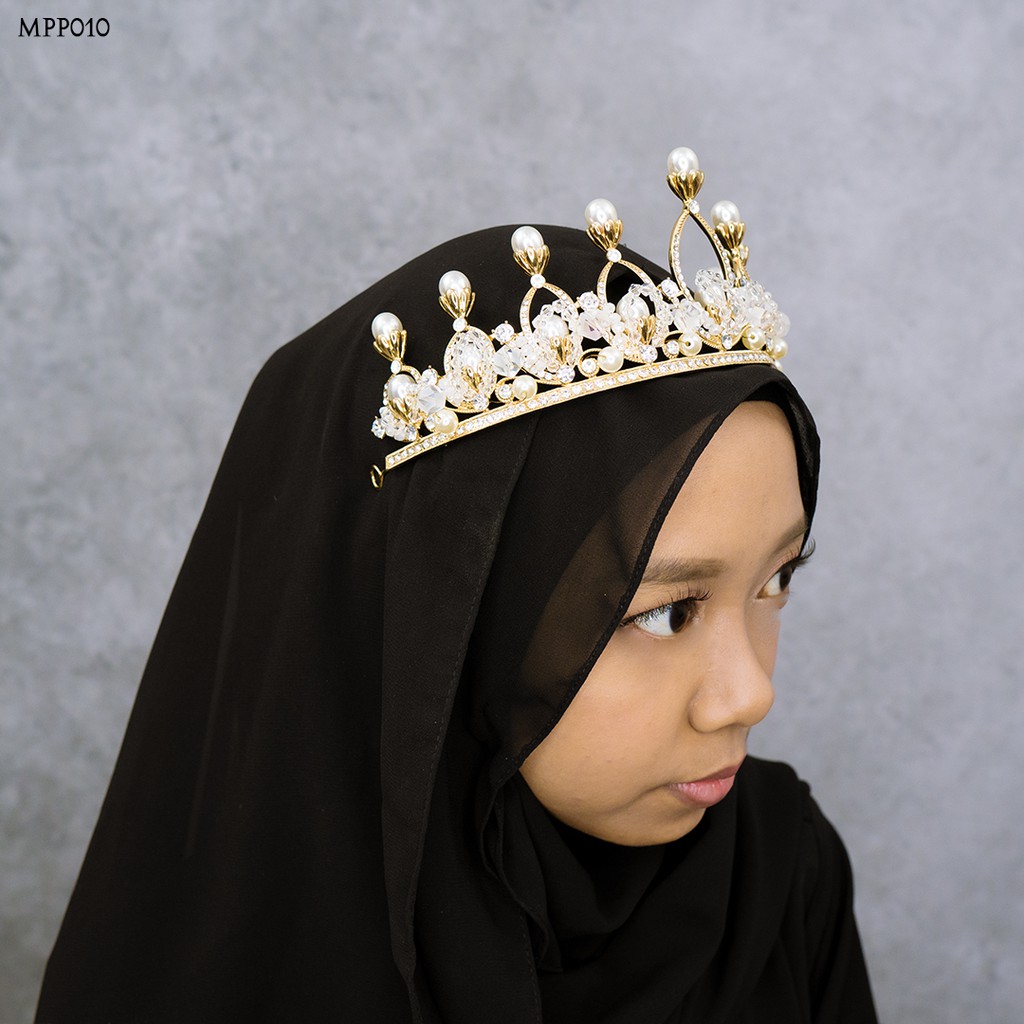 [BISA COD] ACCESORIES HIJAB CROWN PENGANTIN EXCLUSIVE GOLD MPP010