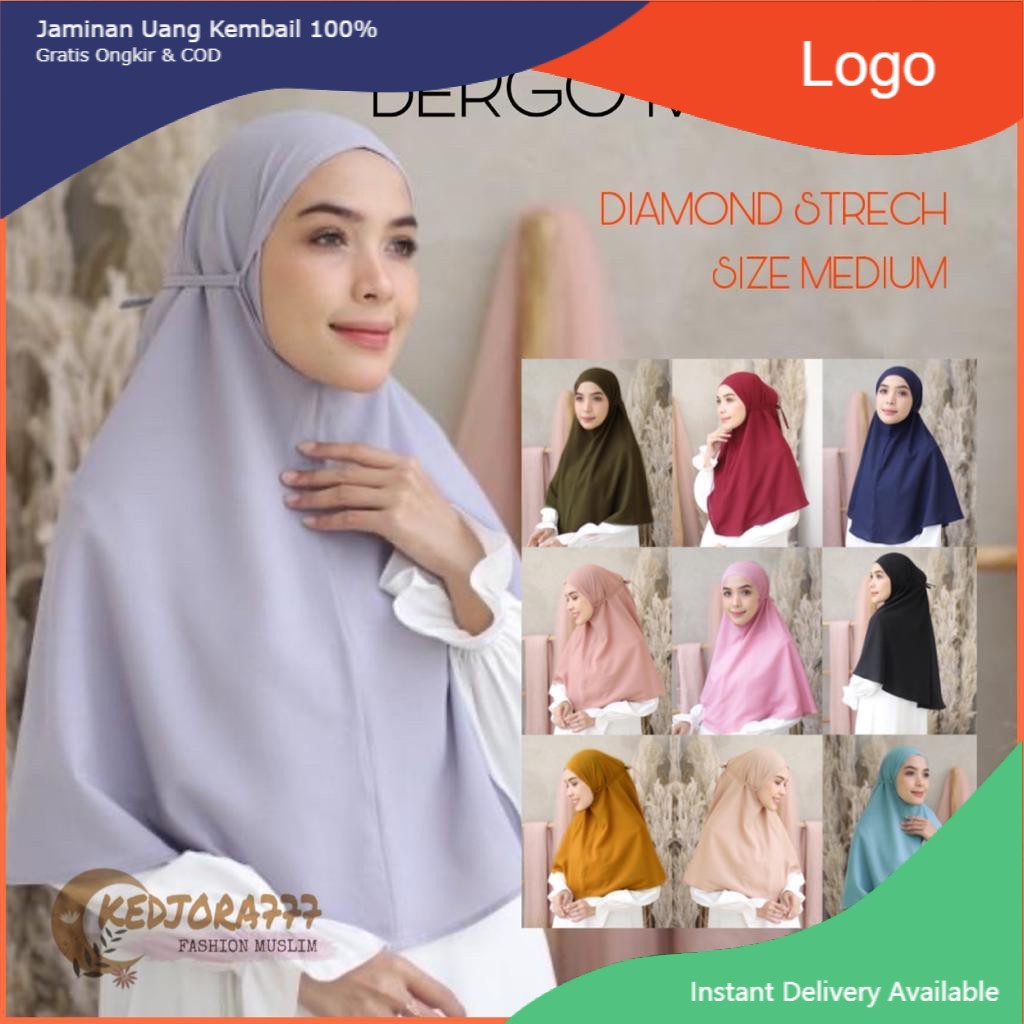 [BAYAR DITEMPAT] JILBAB BERGO MARYAM / JILBAB INSTAN / HIJAB DIAMOND STRECH [GRAB] [GOJEK] RESELLER