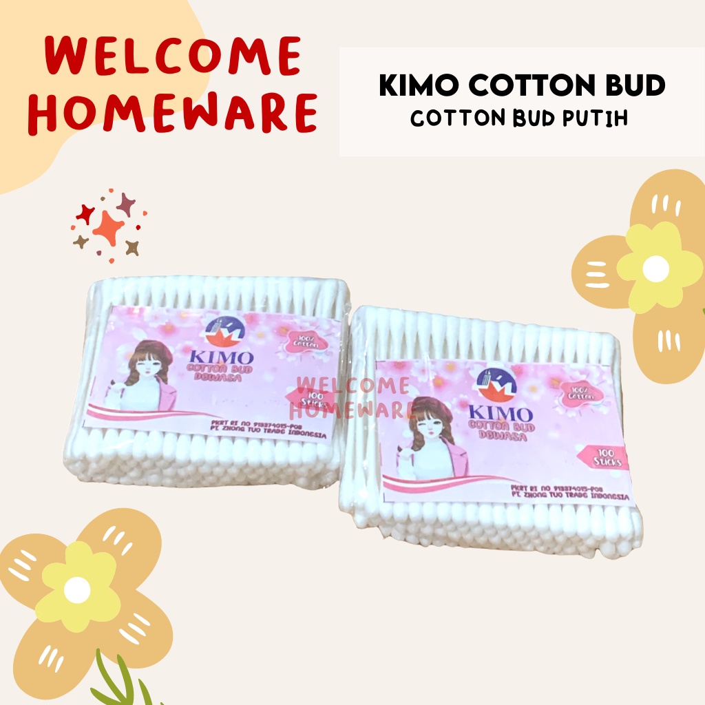 Cotton Bud Kapas 100pcs Putih Lembut Korek Kuping Telinga Luka