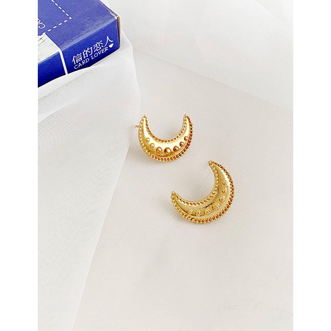 LRC Anting Tusuk Fashion Gold (price Of Four) Alloy Ear Stud Earrings Four Piece Set D68794