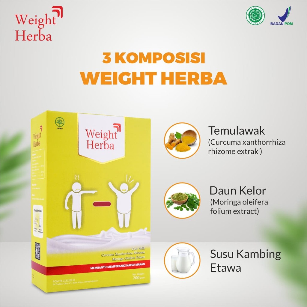 Weight Herba Susu Herbal Penambah Berat Badan 200g Weight Herba 100% ASLI ORIGINAL