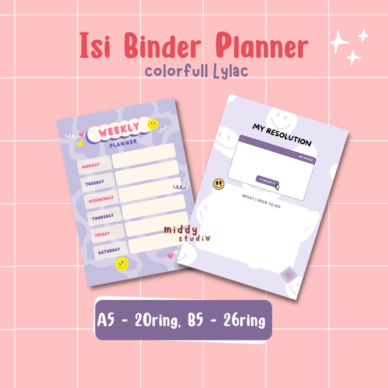 

ISI BINDER PLANNER COLOURFULL LYLAC 20r,26r - A5/B5 READY STOCK