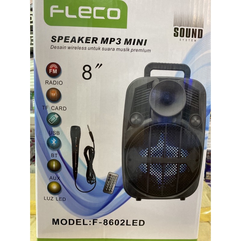 Speaker Digital MP3 Multimedia FLECO FL-955d 8” / 8602