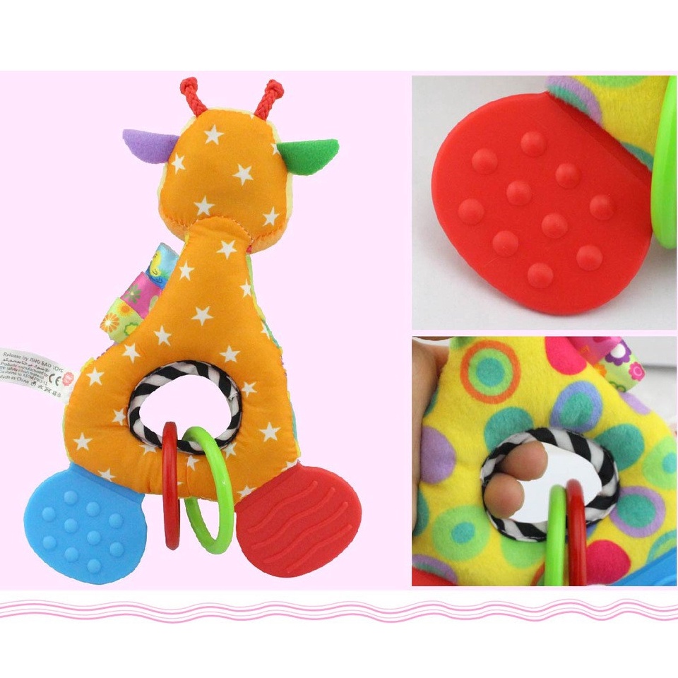 Bayi Teether Mainan Gigi Bayi Pelatihan Mengunyah Jerapah Mainan Silikon Lembut Molar Stick