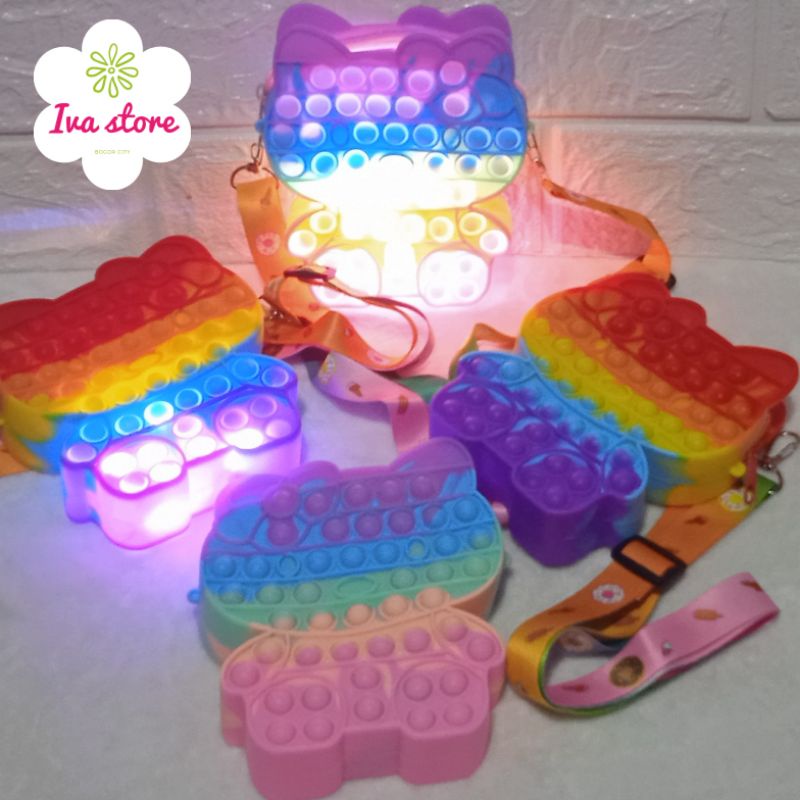 Tas pop it hello kitty LED