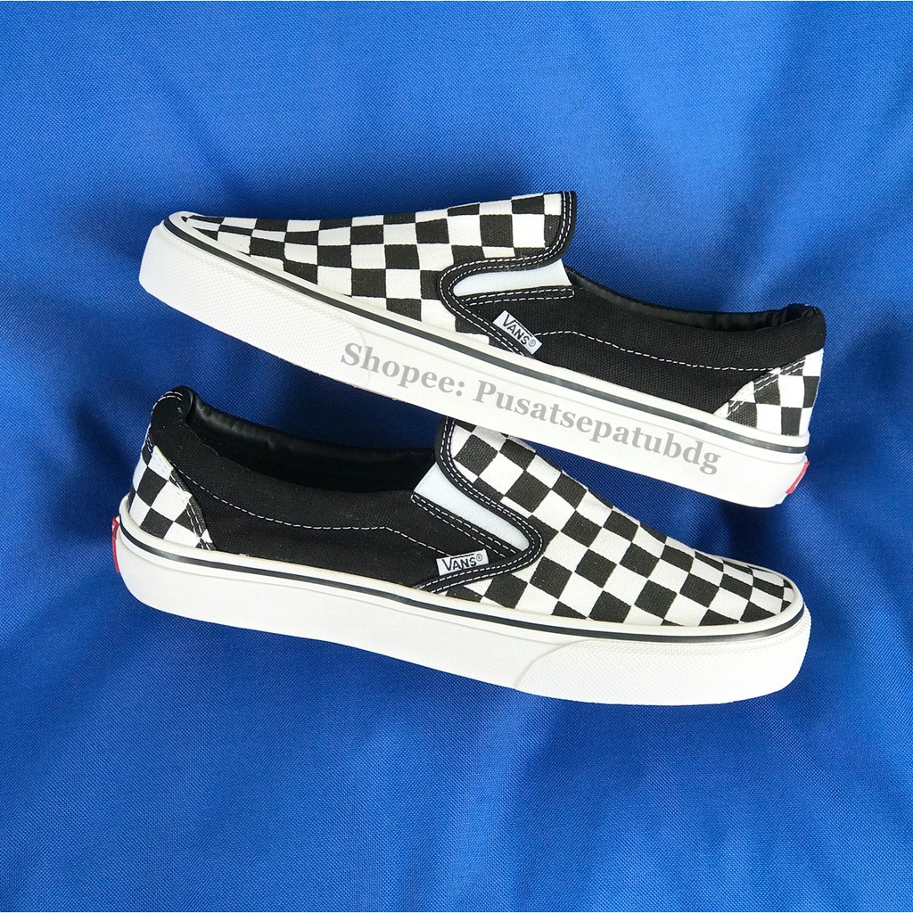 VANS SLIPON CHECKERBOARD BLACK WHITE DT