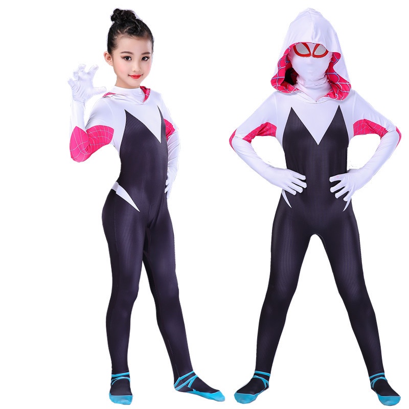 Makeup party Spider Gwen Kostum Spiderman Anak-Anak Avenger Superhero Costume impor