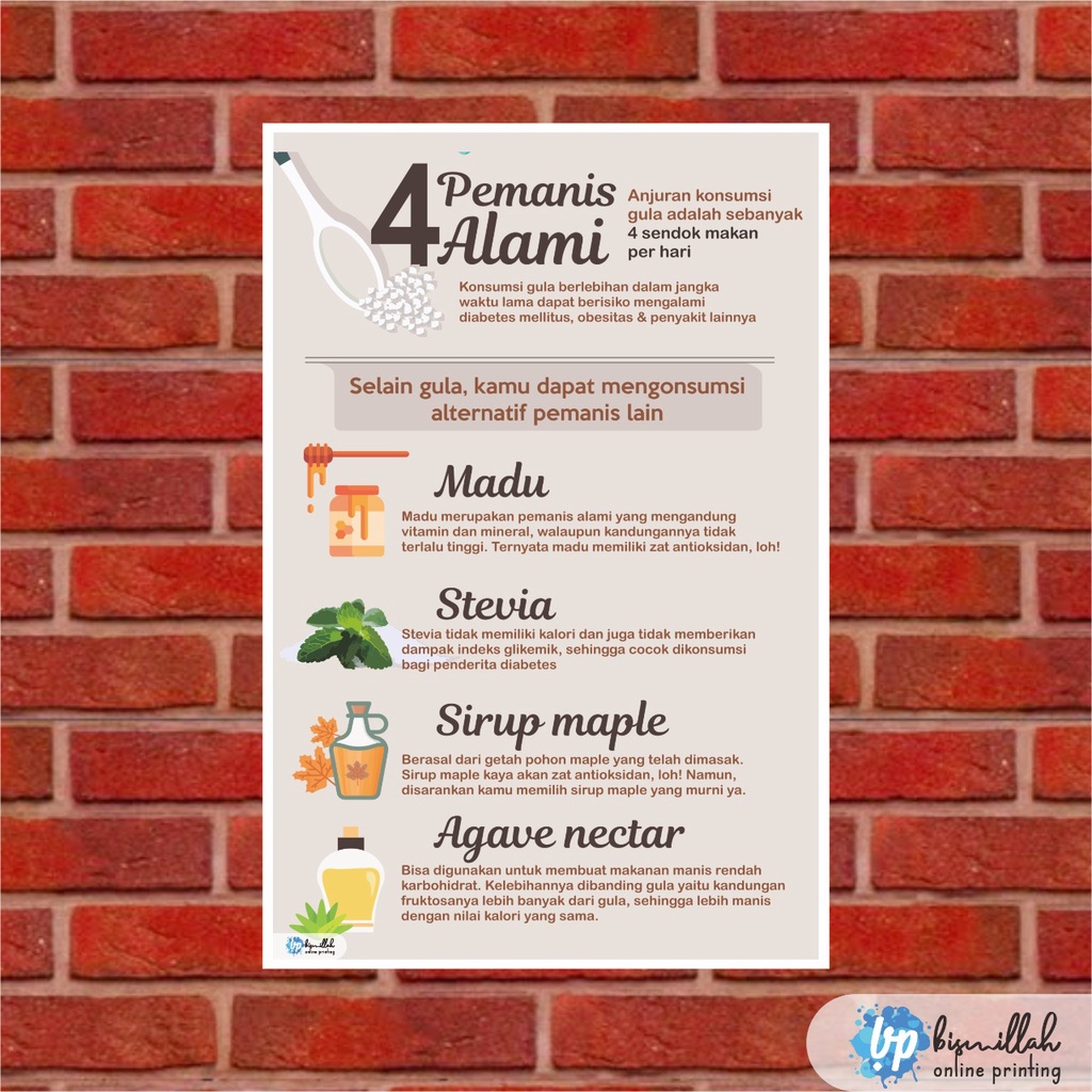 

Poster Kesehatan 4 Pemanis Alami