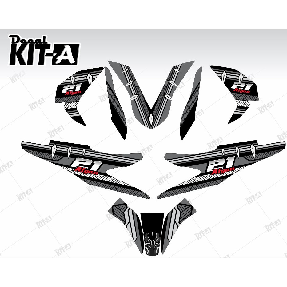 Decal Sticker Honda Beat Street 2021 Black panthe Full Body
