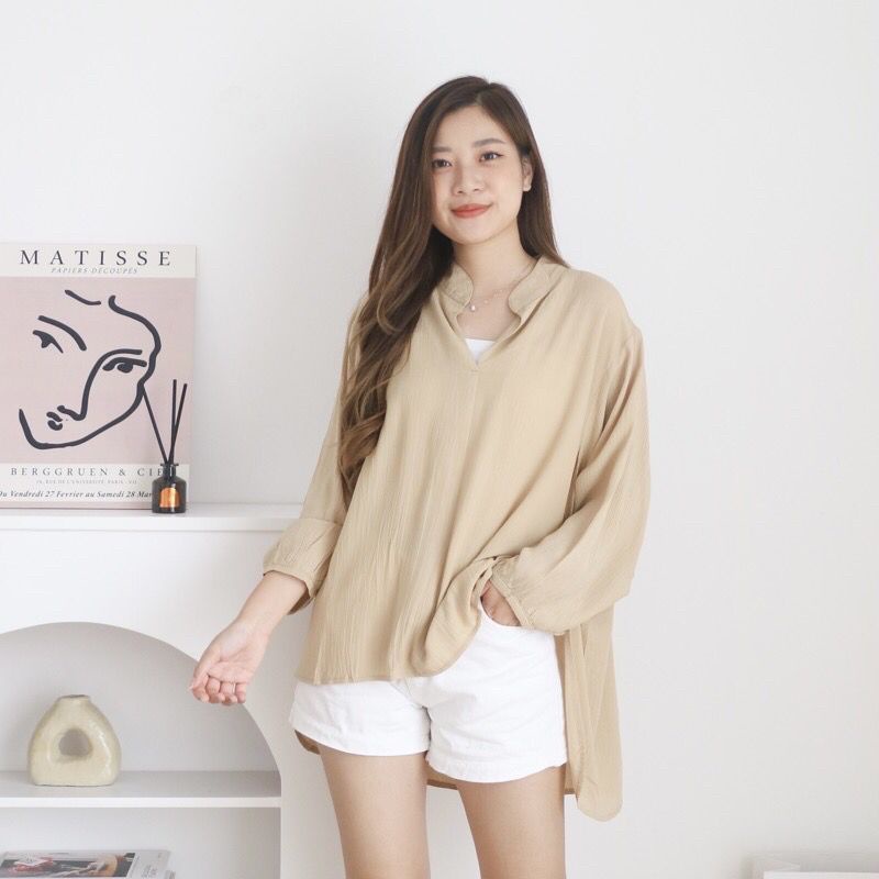 Naomi Blouse Crinkle - Blouse Wanita - Blouse Korean Style -Atasan Wanita