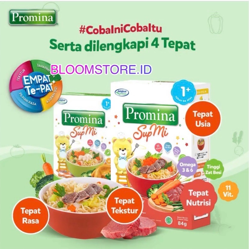 PROMINA Sup Mie Mi Batita Daging Sapi Ayam Kampung dan n &amp; Sayur Box Bubur Cereal Sereal Mpasi Makanan Bayi 1+ 1 + Tahun Thn Creamy Chicken Spinach Pasta Fusili Fusilli Keju Mac n &amp; and Cheese Baru Original Asli Promo Murah