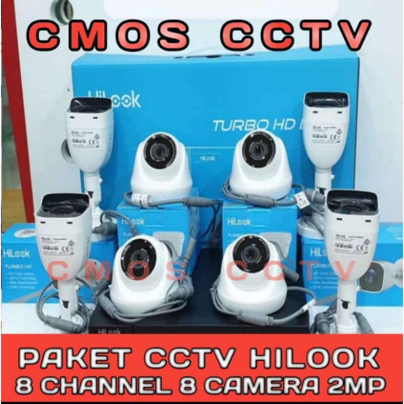 PAKET CCTV HILOOK 2MP 8 CHANNEL 8 CAMERA FULL HD KOMPLIT+HDD 2 TERRA