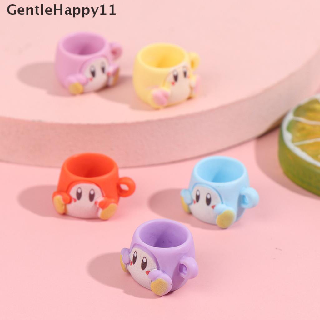 Gentlehappy 5Pcs / Set Mainan Miniatur Gelas Kartun Bahan Resin Untuk Aksesoris Rumah Boneka 1 / 12