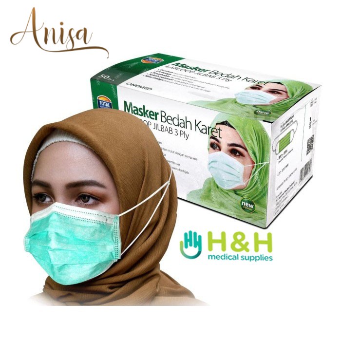 Masker Jilbab 3ply / Masker Headloop 3ply/ Masker Hijab 3ply