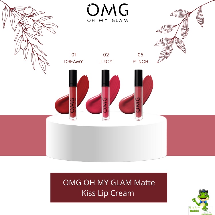 ❣️Rakkistore99❣️OMG Oh My Glam Matte Kiss Lip Cream 3.5g (lipstick lipstik lipcream)