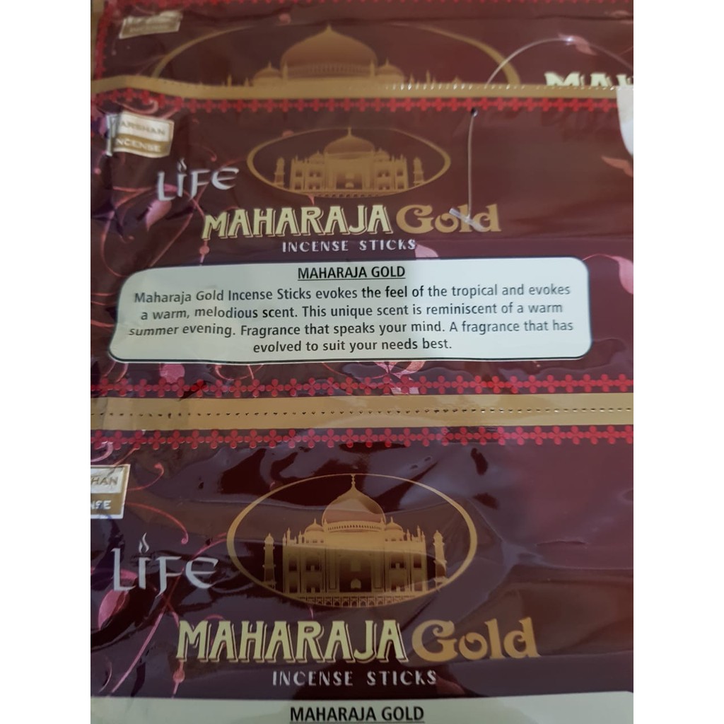 Dupa Hio Maharaja Gold Plastik Renteng isi 35 batang By Darshan Life India