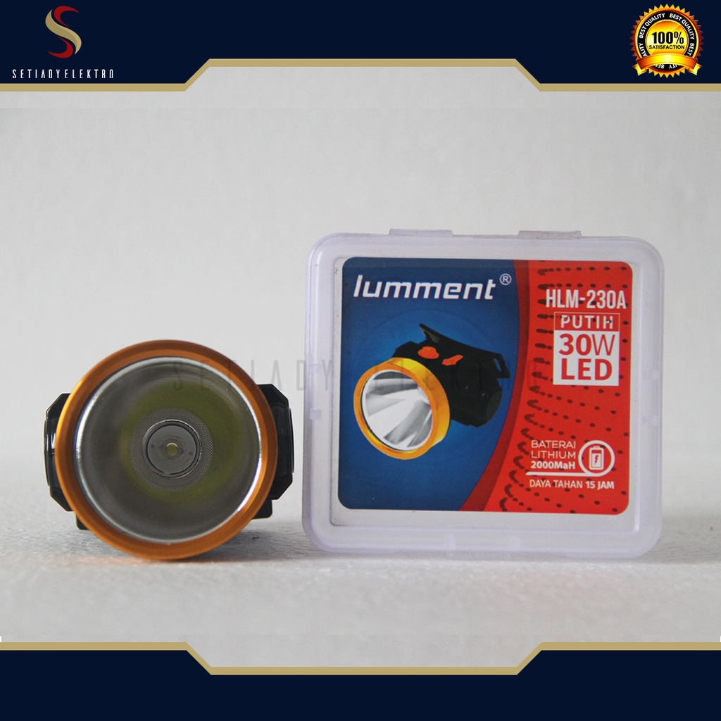 Senter Kepala 30 Watt Putih Lumment HLM-230A cahaya terang