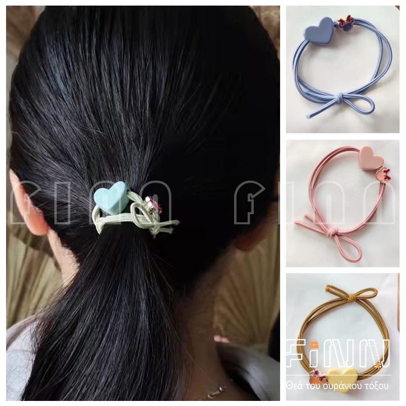 Ikat Rambut Korean Acrylic Love Rubber HairBand Aksesoris Rambut Import