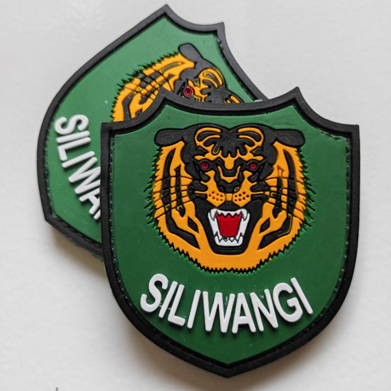 patch rubber logo siliwangi/rubber patch tni/tempelan emblem karet velcro