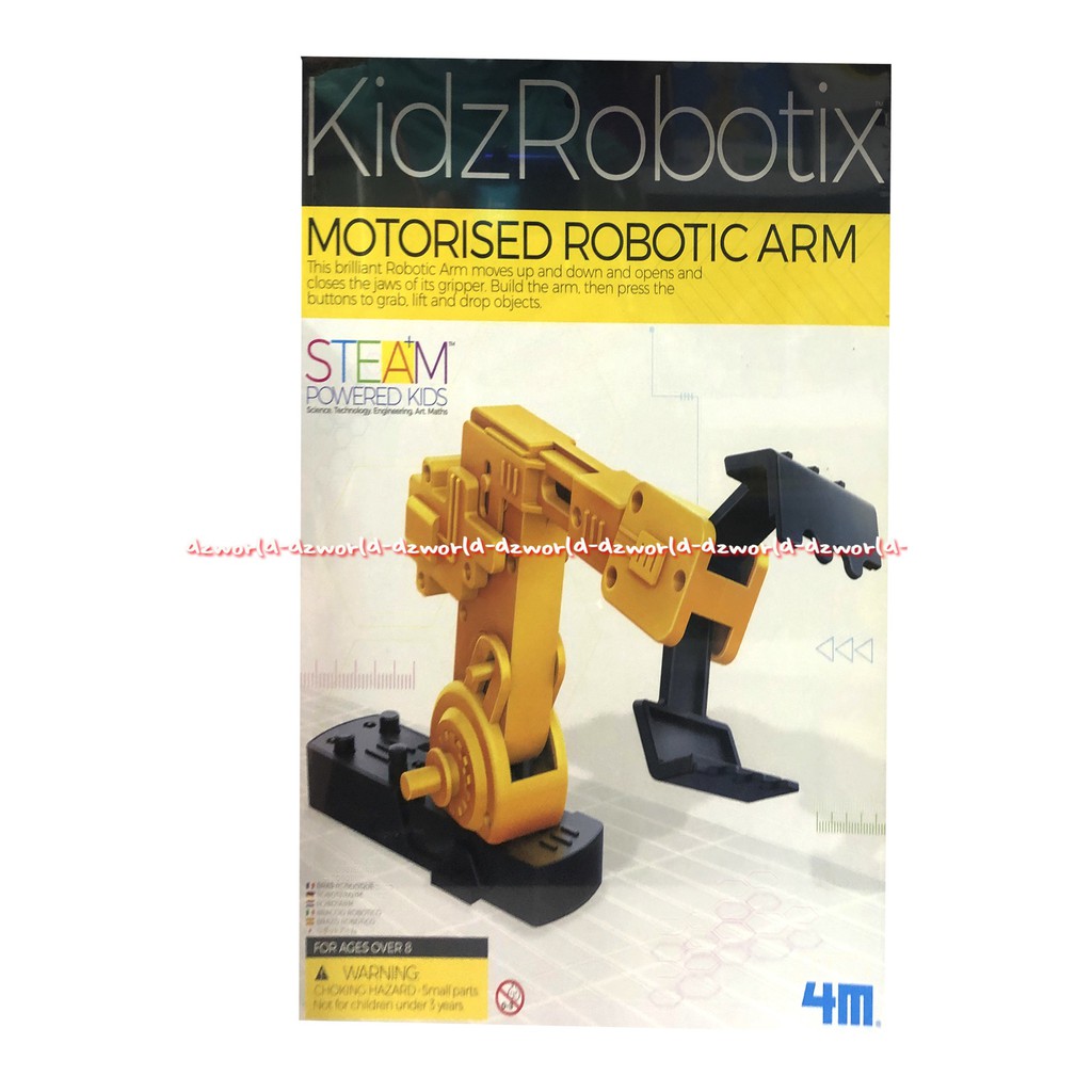 4M Kidzrobotix Motorised Robotic Arm Mainan Membuat Tangan Robot Kidz robotix Kis Robotic