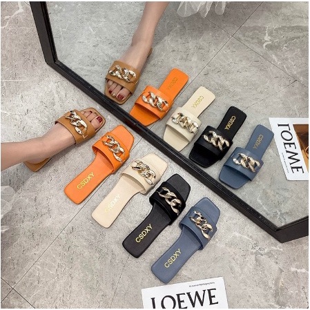 sandal santaicewek murah kekinian sandal karet korea import 555 sandal rantai