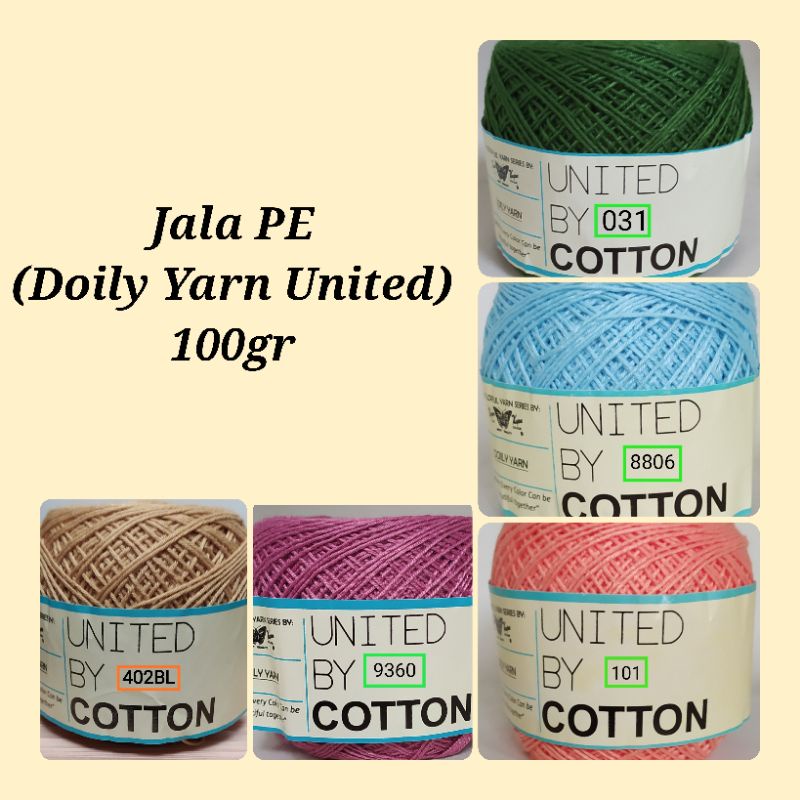 Benang Rajut Jala PE/ Doily Yarn United 100grm