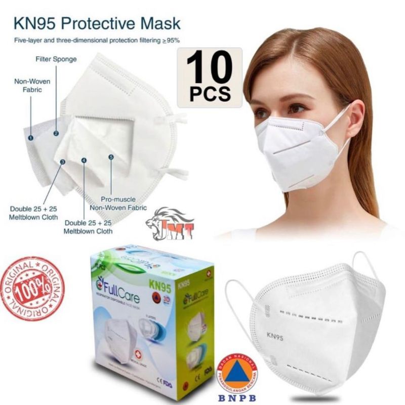 Masker Duckbill, KN95 3ply, KF94 4ply Dewasa Hitam Putih Abu Ecer Face Mask Earloop BNPB KEMENKES