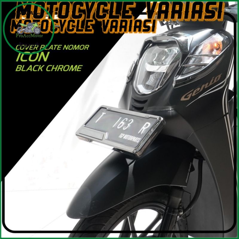 Cover plat nomor Fazzio Black Chrom Premium dudukan plat Fazzio Klasik. (COD)