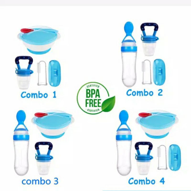 COMBO paket Mpasi Baby feeder Sendok botol Mangkok Sendok sensor bayi