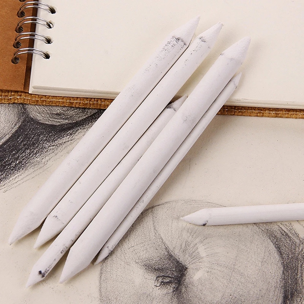 LANFY Painting Tool Smudge Stick Drawing Tool White Drawing Pen Blending Stick Tortillon Art Supplies Rice Paper Sketch Double Head Stump Sketching Pencil/Multicolor