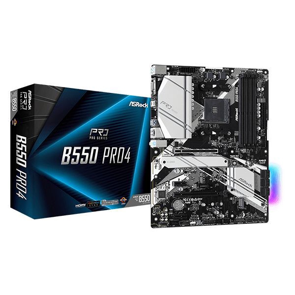 ASRock B550 Pro4 (AM4, AMD Promontory B550, DDR4, USB3.2, SATA3)