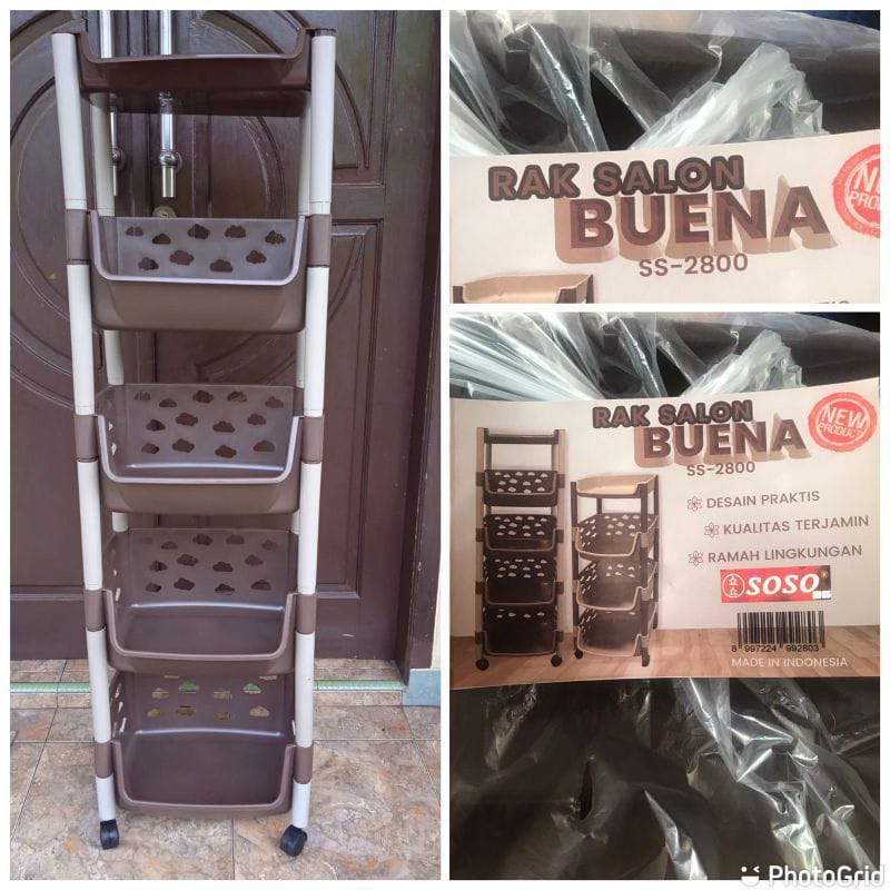 Rak Serbaguna Buena 4 dan 3 Susun Rak Mainan Boneka Beroda