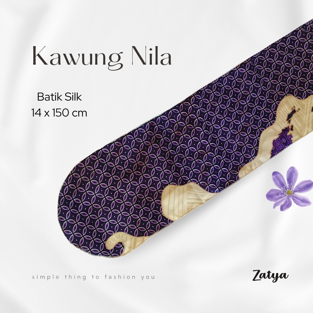 New Arrival ZATYA Long Syal/Scarf Batik Silk Series-Kawung Nila