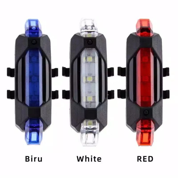 Lampu Belakang Sepeda LED USB Rechargeable Anti Air/ Lampu Belakang 4 Mode [ 1 KG MUAT 6 ]