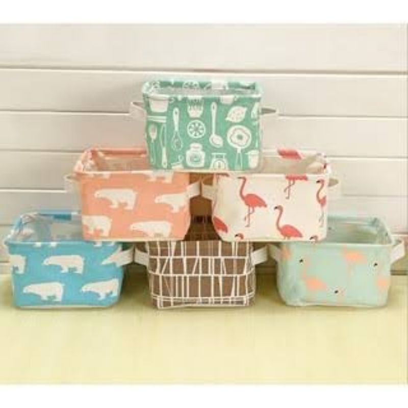 P ( P42 ) KERANJANG KOSMETIK KOREA | STORAGE BAG BAHAN KANVAS