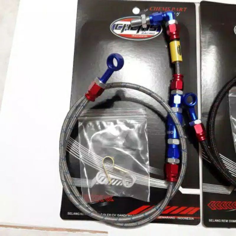 Selang Rem Depan Serat PSI Merk Chems 95cm Universal all motor kualitas terbaik