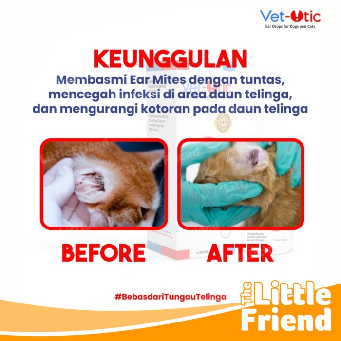 Obat Tetes Radang Kutu Telinga Ear Mites Hewan Kucing Anjing VET OTIC