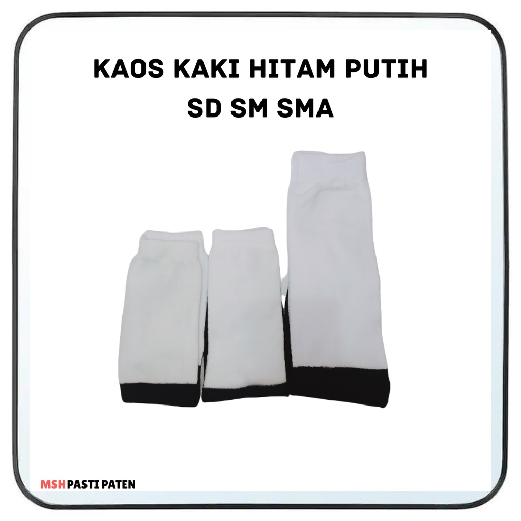 KAOS KAKI SD SMP SMA HITAM PUTIH / Kaos Kaki Anak Sekolah