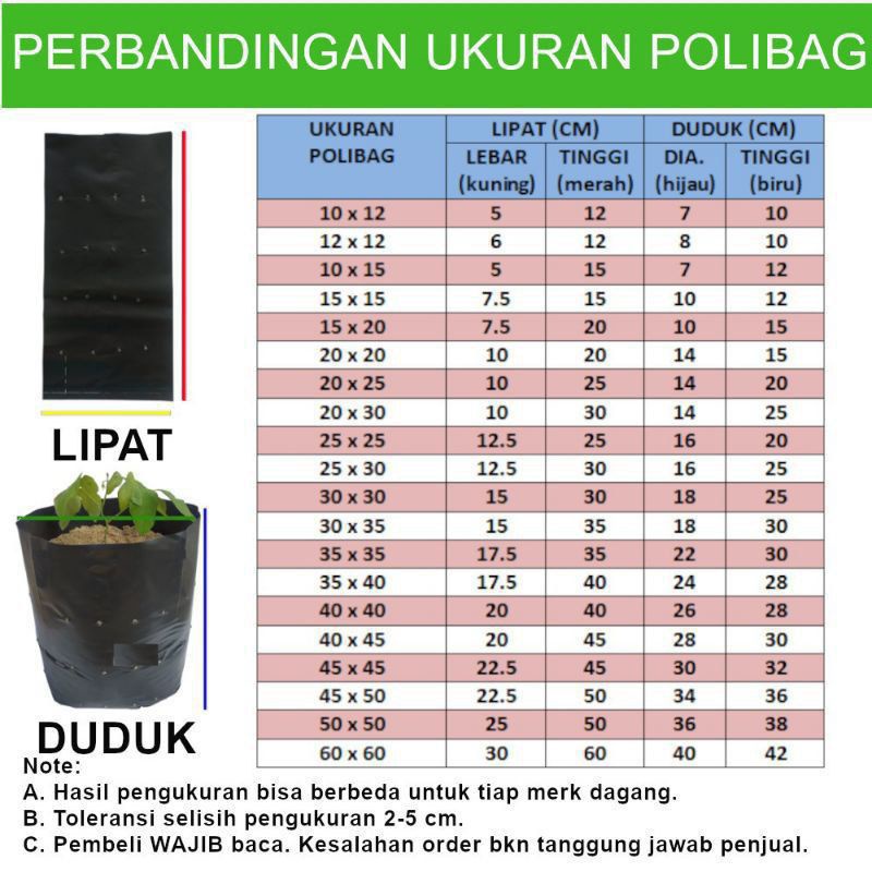 Polibag Polybag Polibek Ukuran 45x45 Eceran 1 Lembar