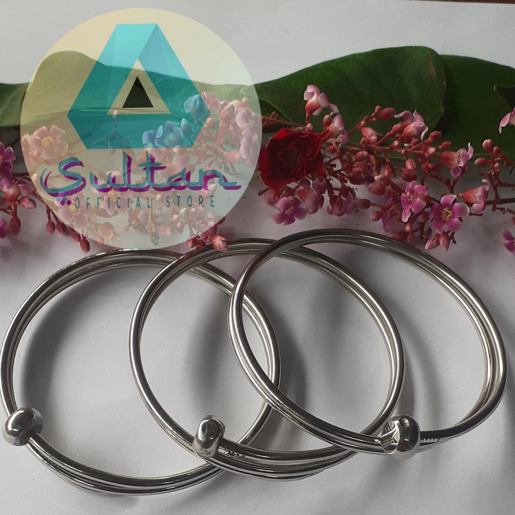 Gelang Monel Dewasa Anti Karat Model Paku 2 Lilitan #GM015
