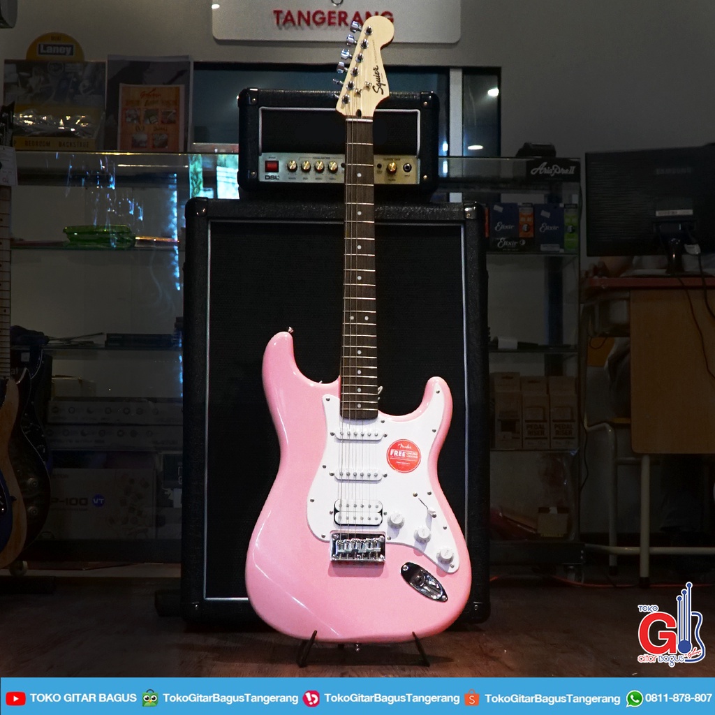 Squier Bullet HSS Stratocaster Hardtail Shell Pink