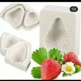 cetakan silikon puding coklat buah strowberi