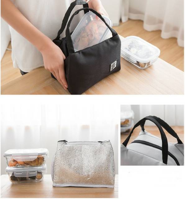 Lunch Bag Polos Rantang Kantong Tas Bekal Kotak Makan Cooler Bag Simpel