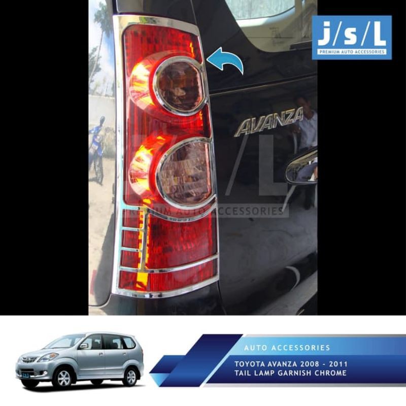 Toyota Avanza 2008-2011 Garnis Lampu Belakang/Tail Lamp Garnish Chrome