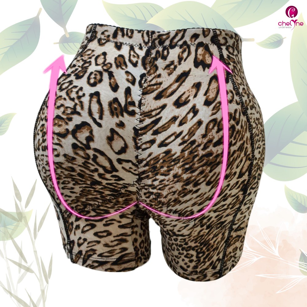 Short Chelyne Korset Pantat Busa Highwaist V7992  Motif Leopard