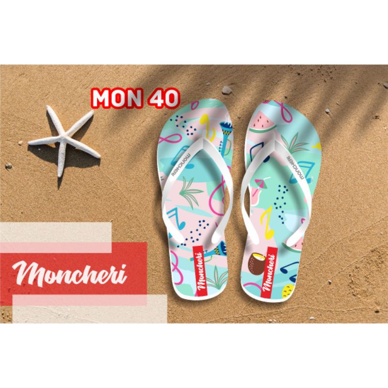 Sandal Jepit Wanita Printing Moncheri MON 40 Sandal Terbaru